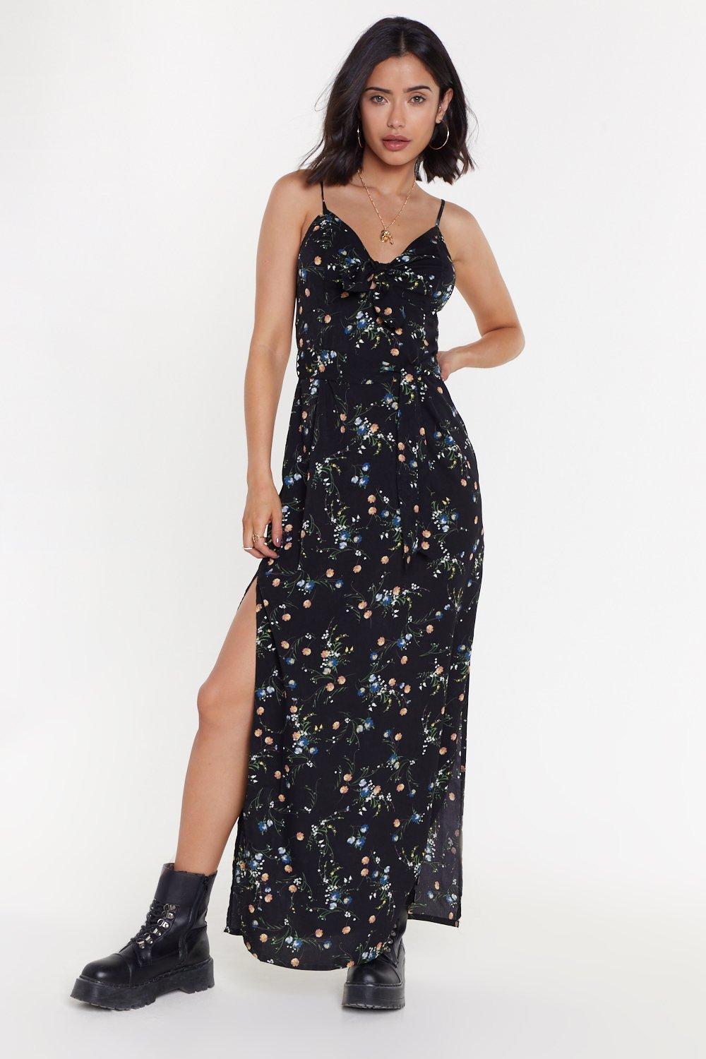 nasty gal black maxi dress