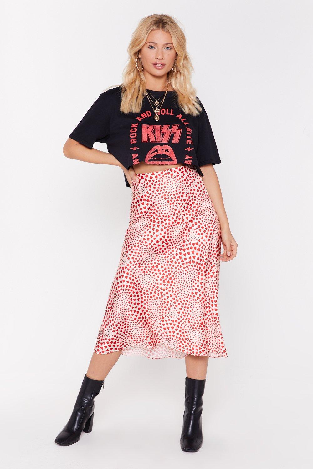 heart midi skirt