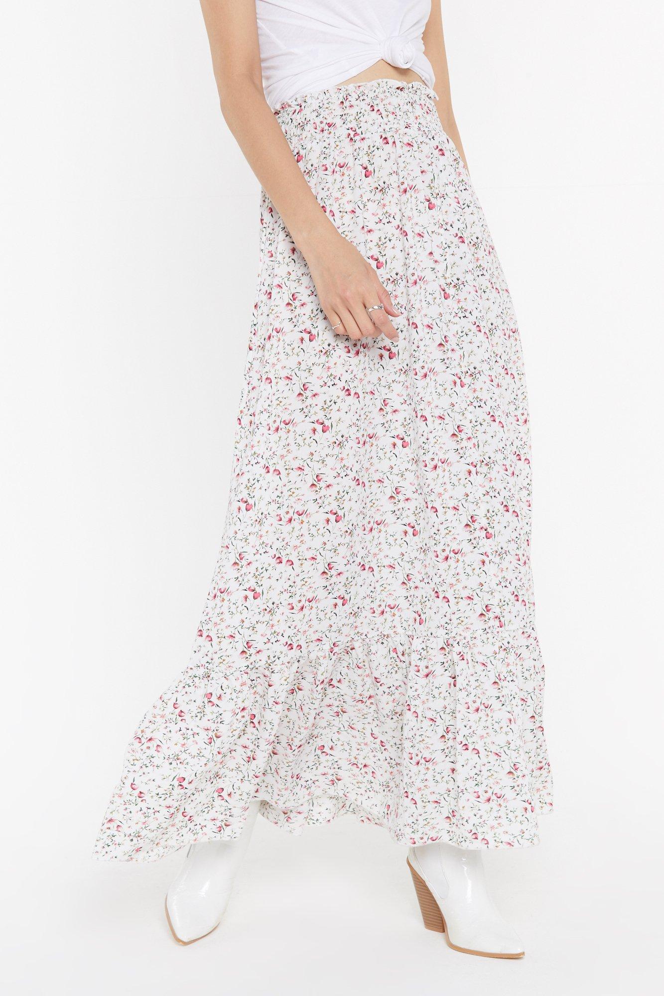 ditsy print maxi skirt