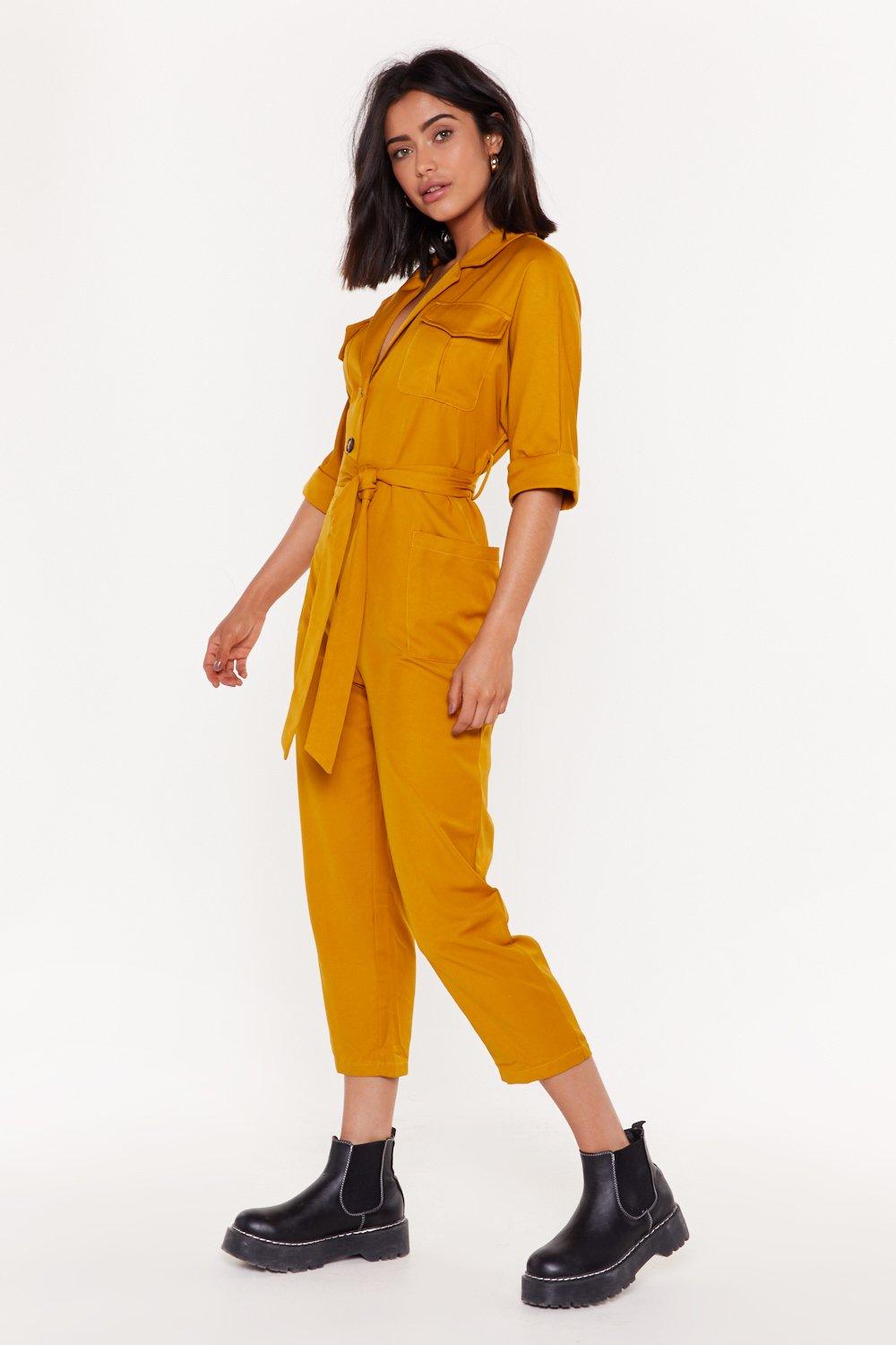 mustard boiler suit