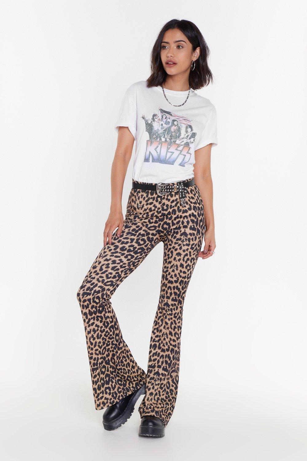 leopard pants flare