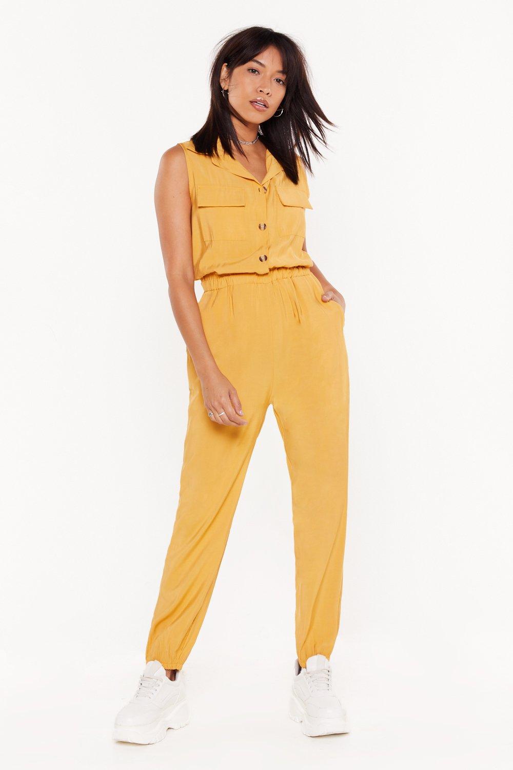 button down jumpsuit