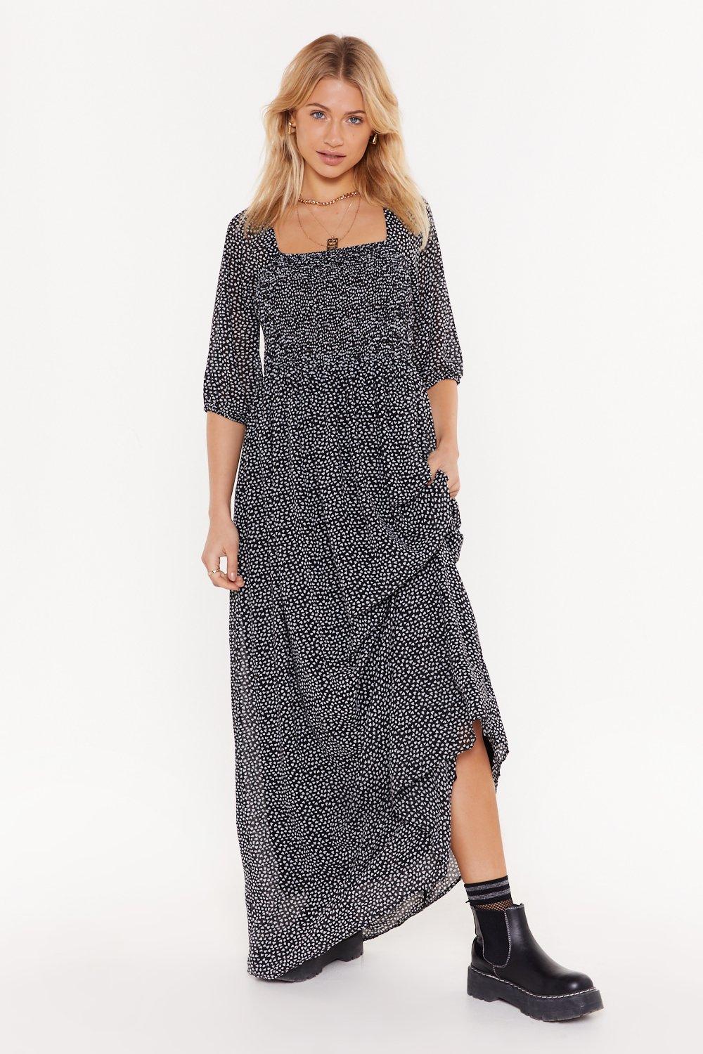 square neckline maxi dress