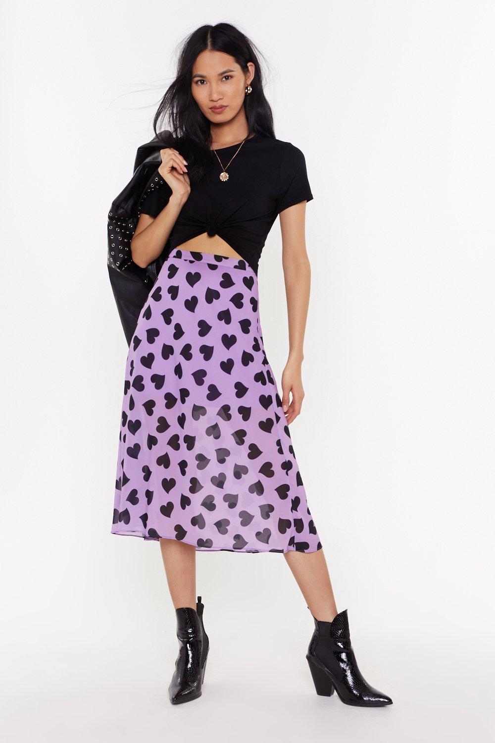 heart midi skirt