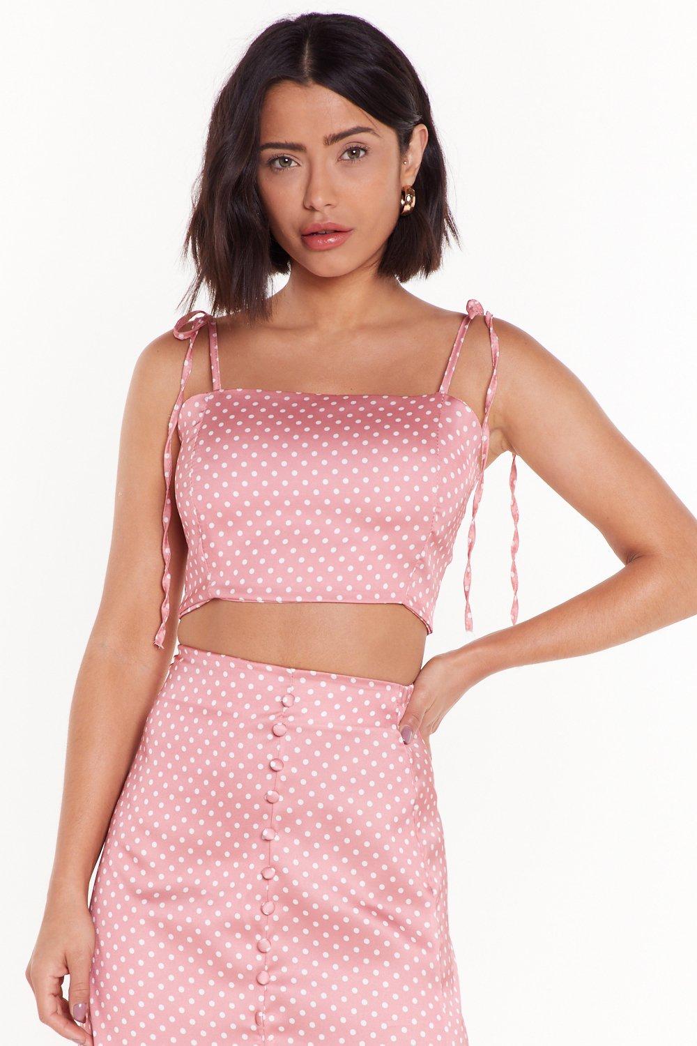 polka dot satin top