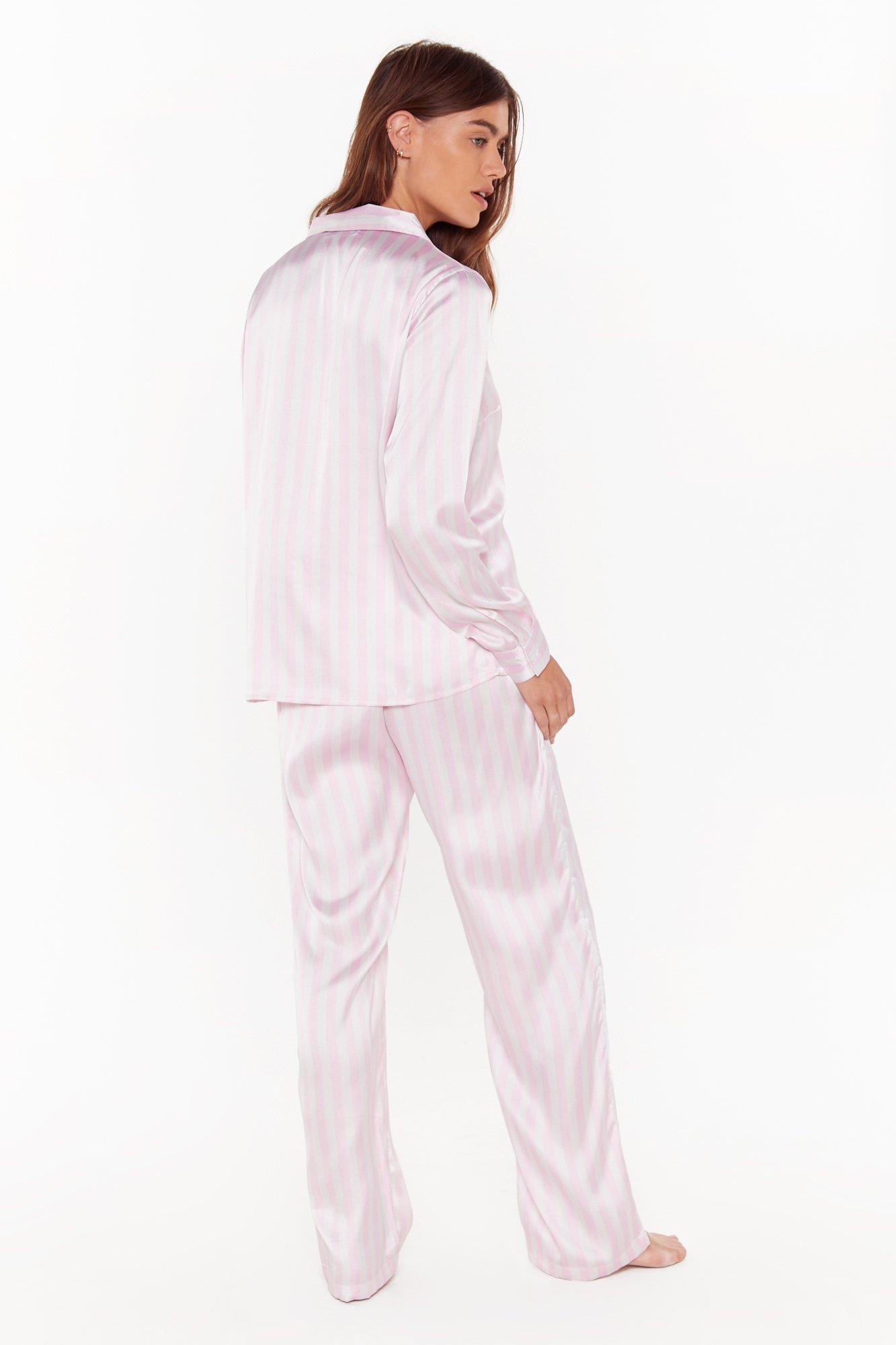 striped satin pajamas