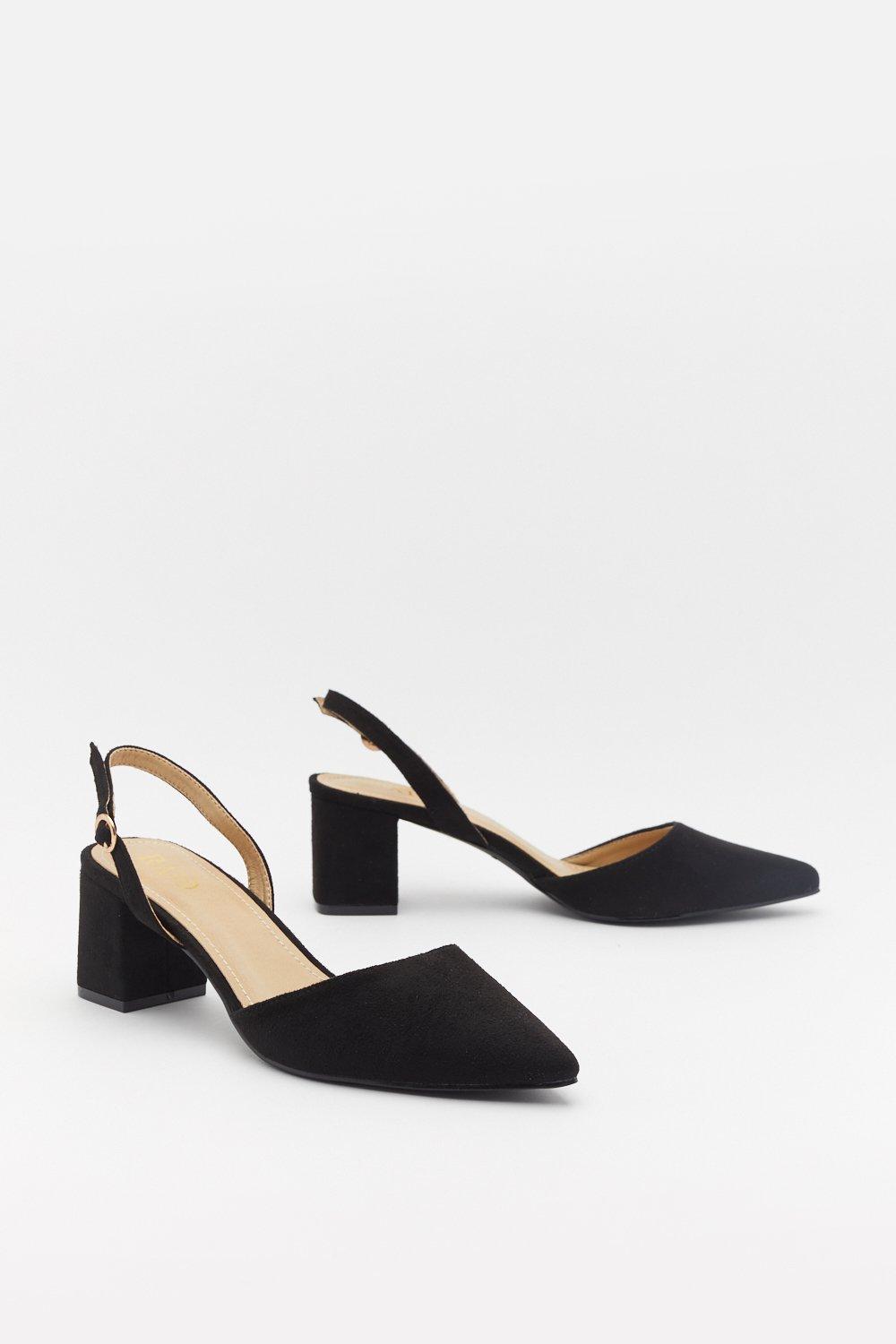 black slingbacks block heel