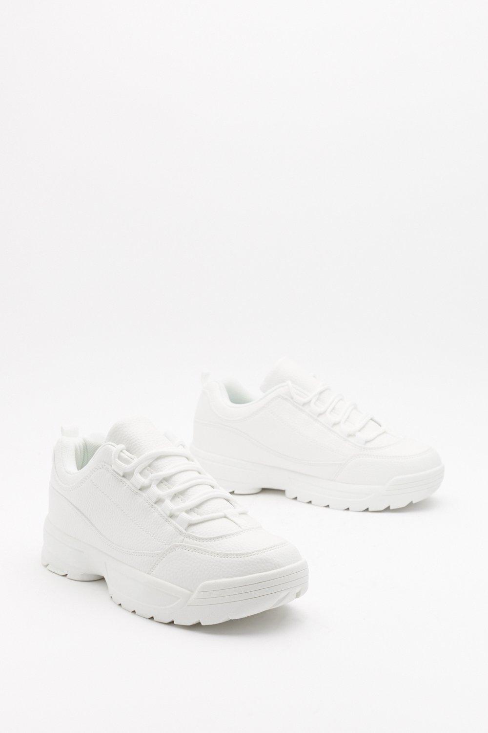 chunky white tennis shoes