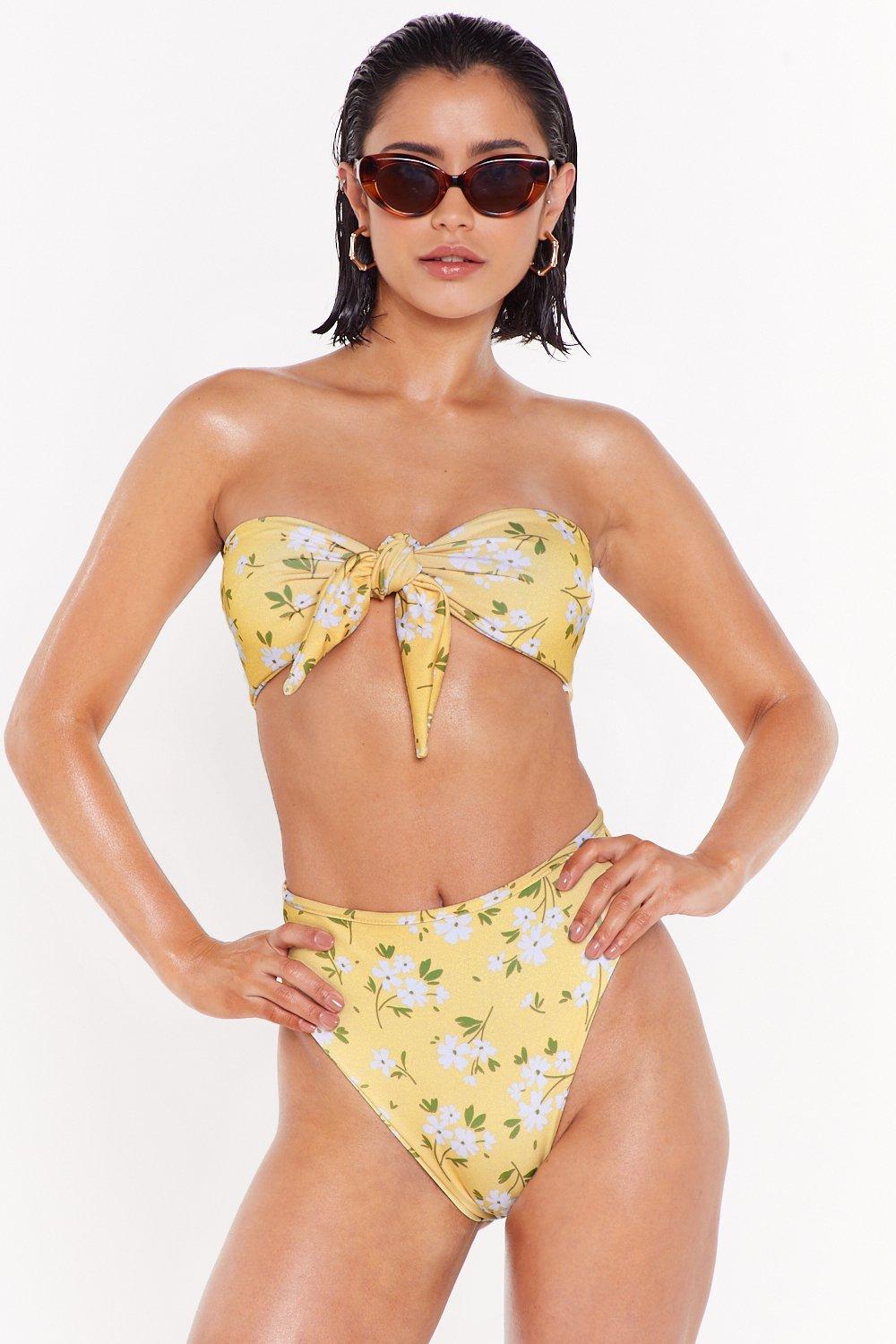 floral bandeau swimsuit