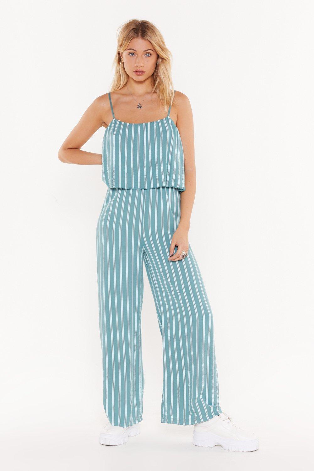 striped linen jumpsuit