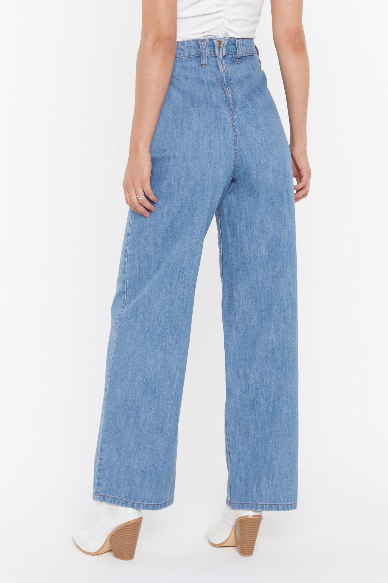 high waisted wide leg jean