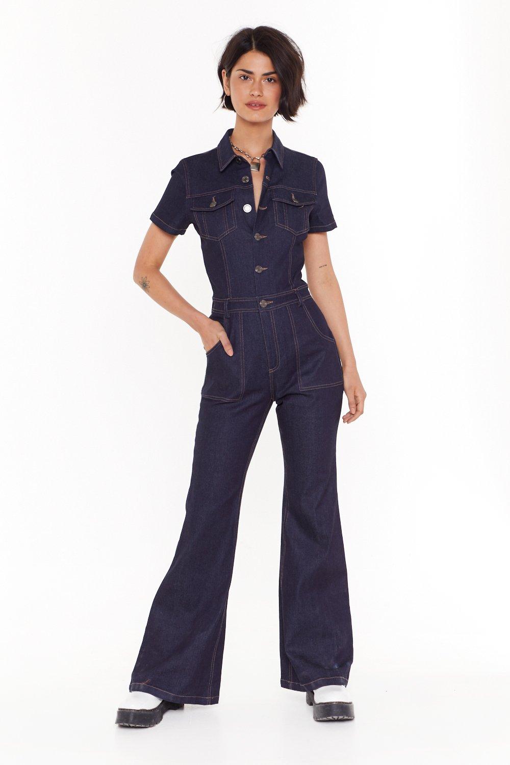 flared boiler suit