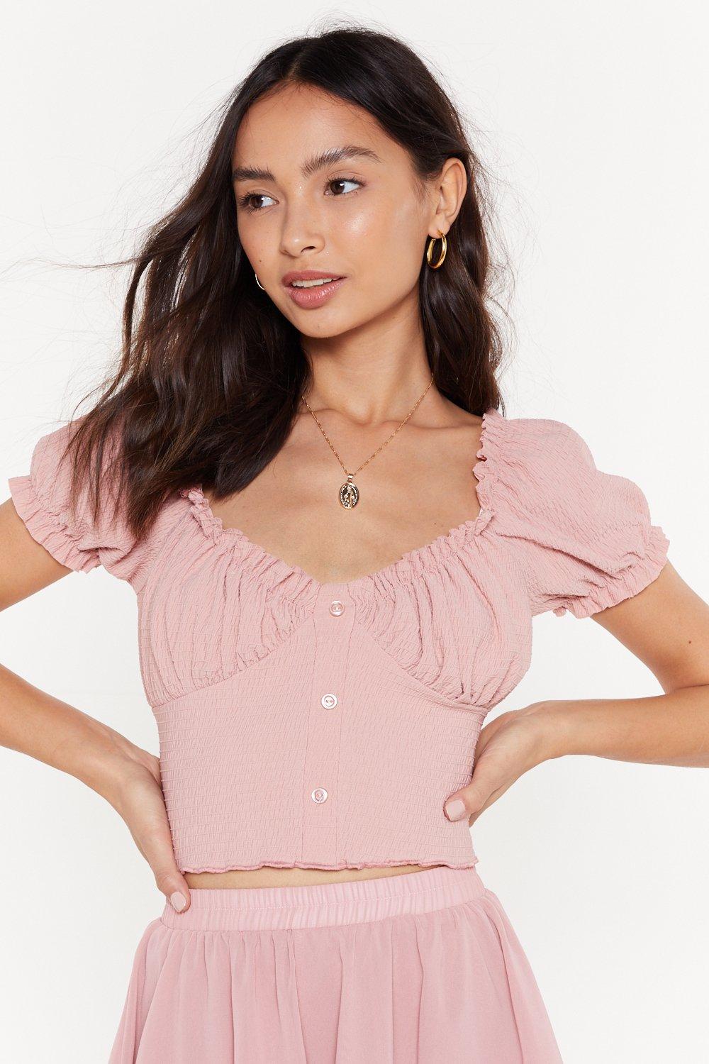 bustier puff sleeve top