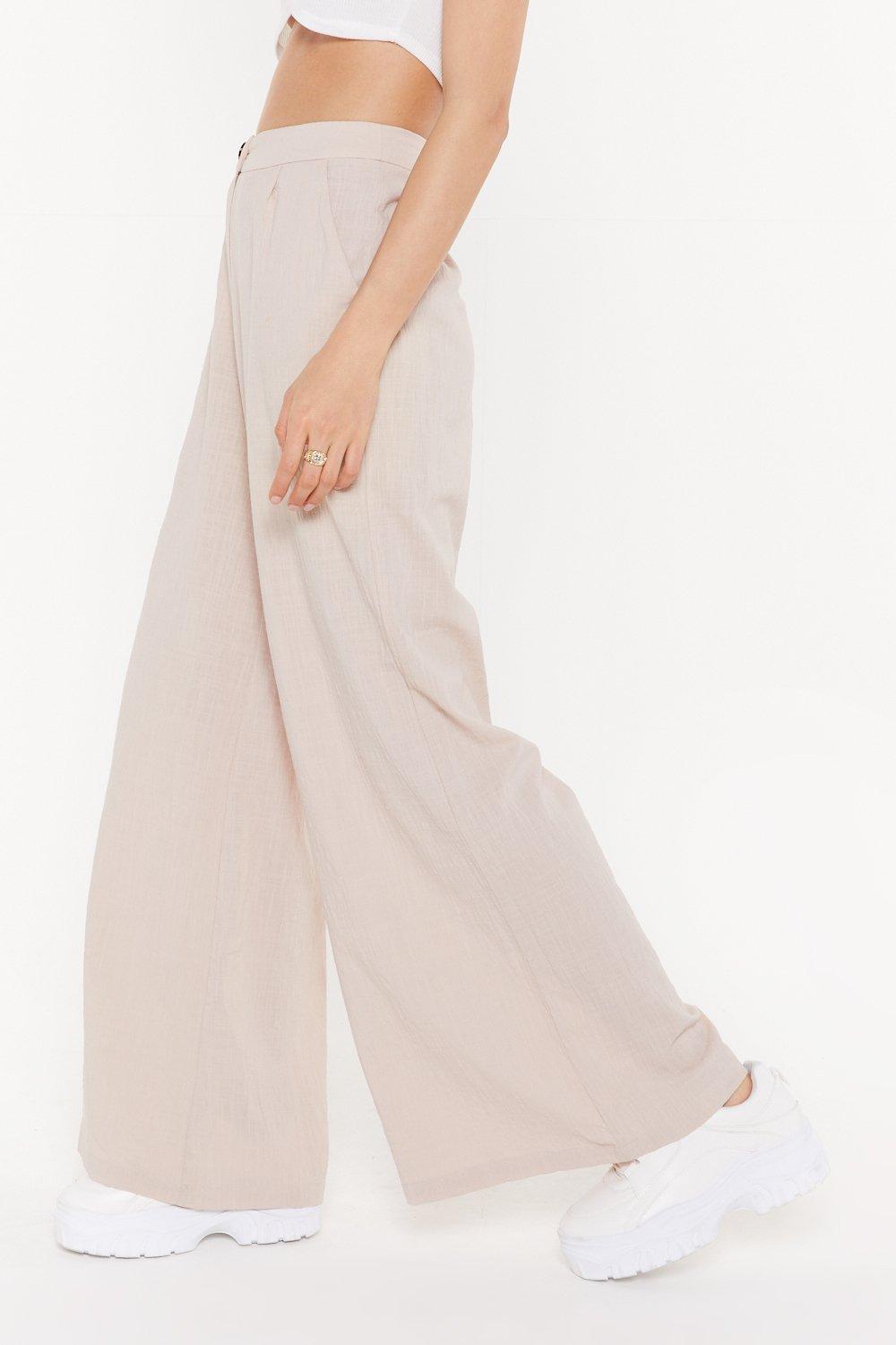 peach linen pants