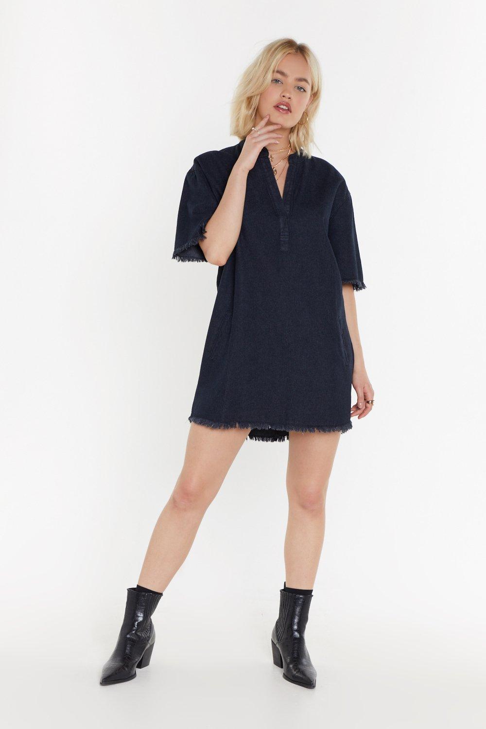 raw hem dress