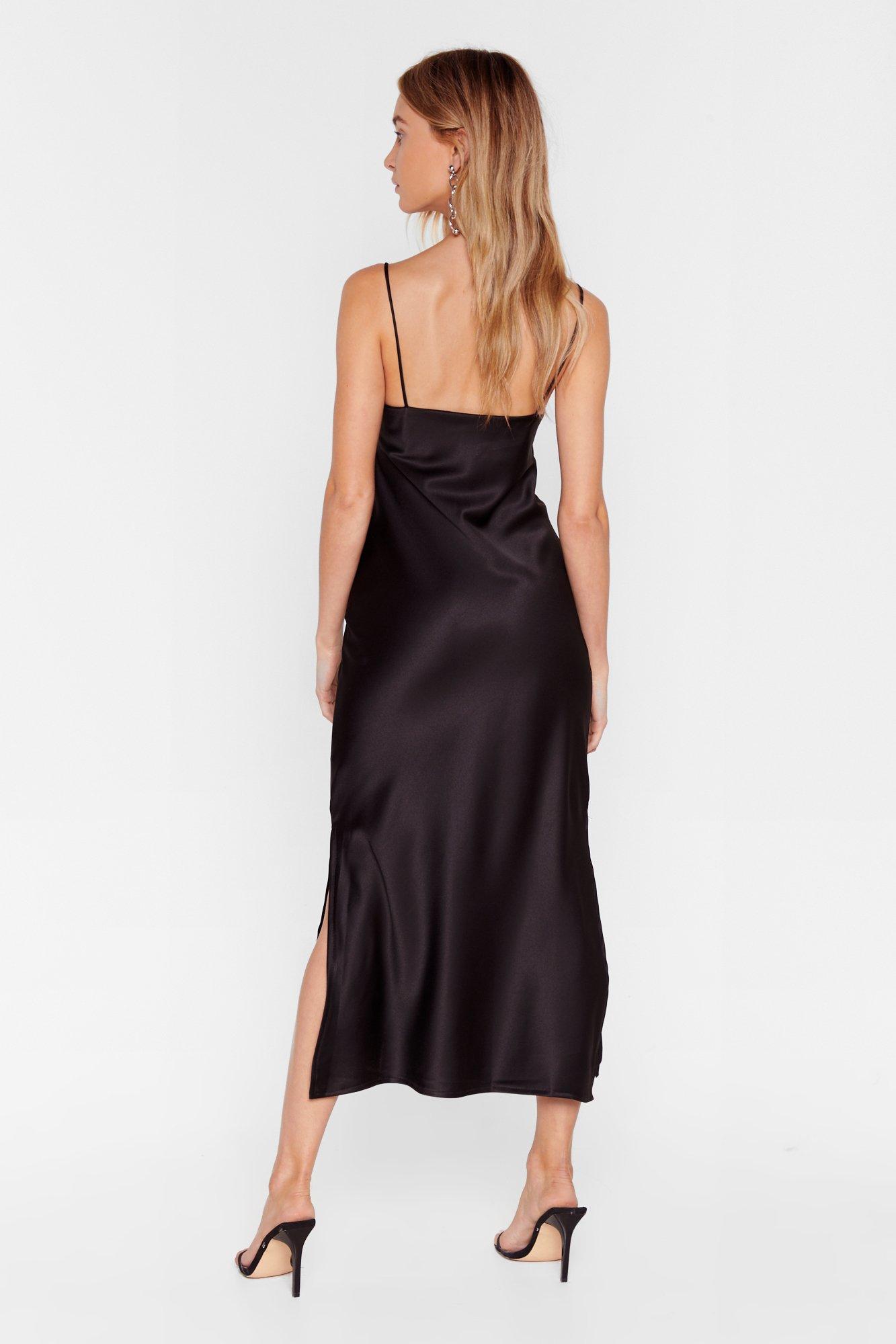 black satin slip dress plus size