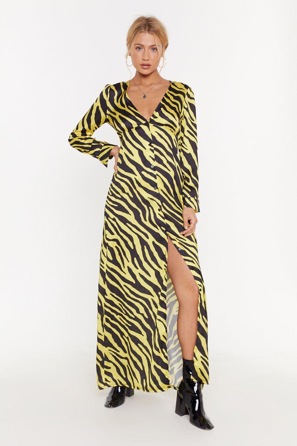 yellow zebra dress