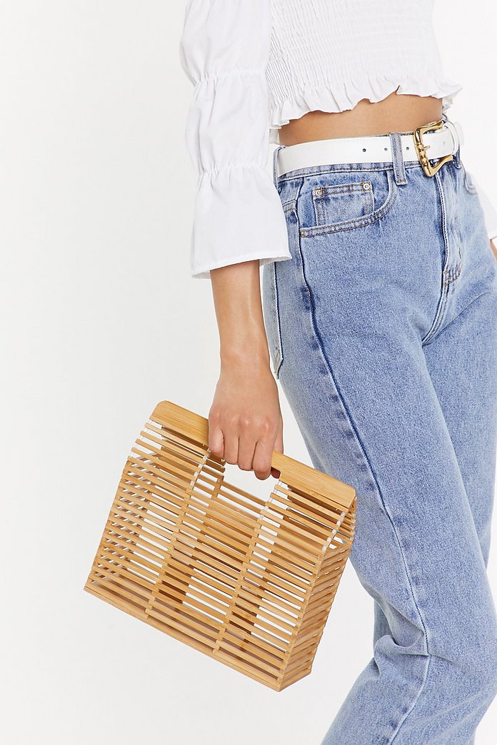 WANT What Wood You Do Wooden Structured Bag
