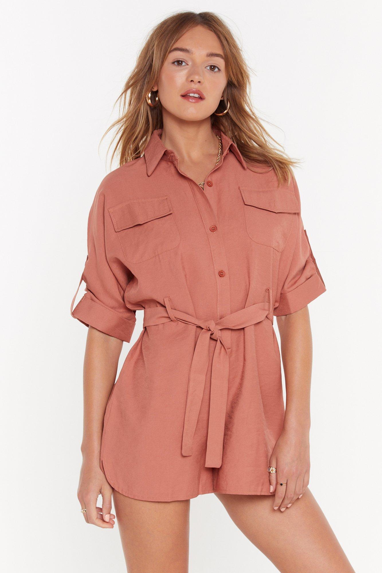 belted utility playsuit