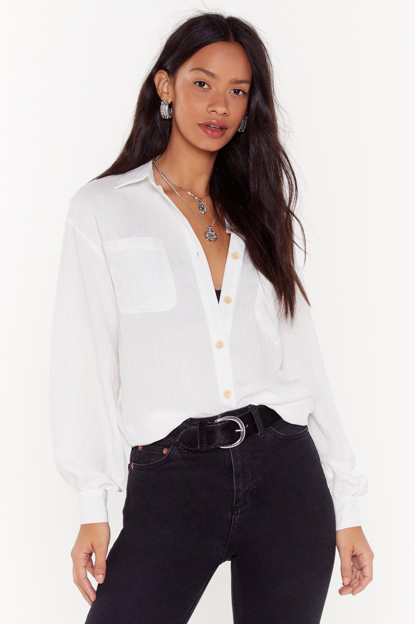 baggy button down shirt