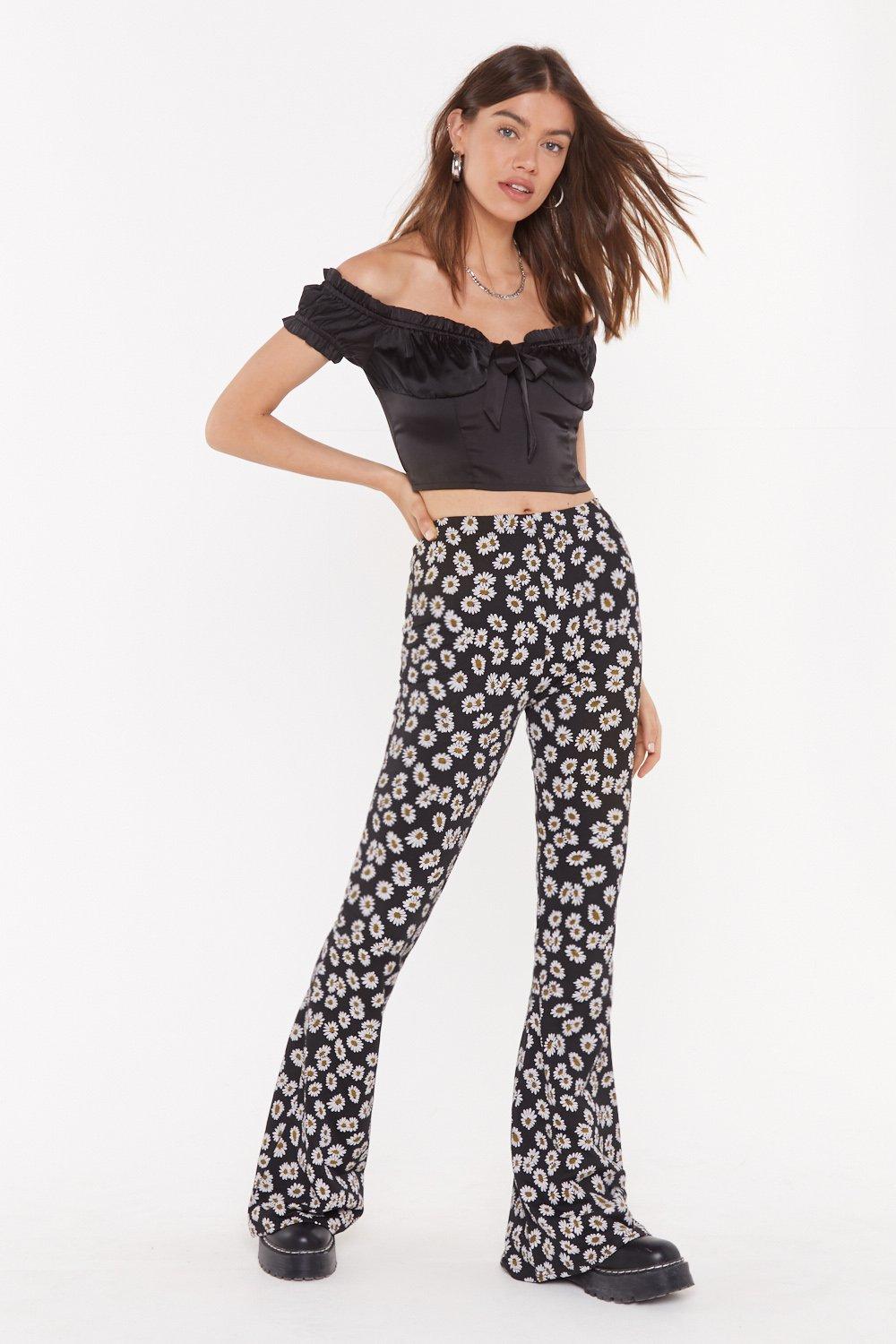 flower flared pants