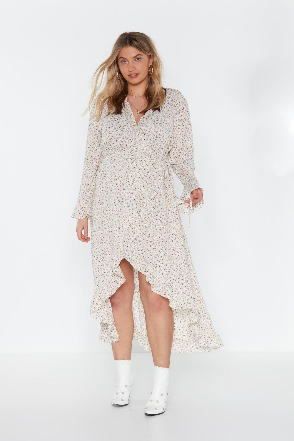 midi wrap tea dress