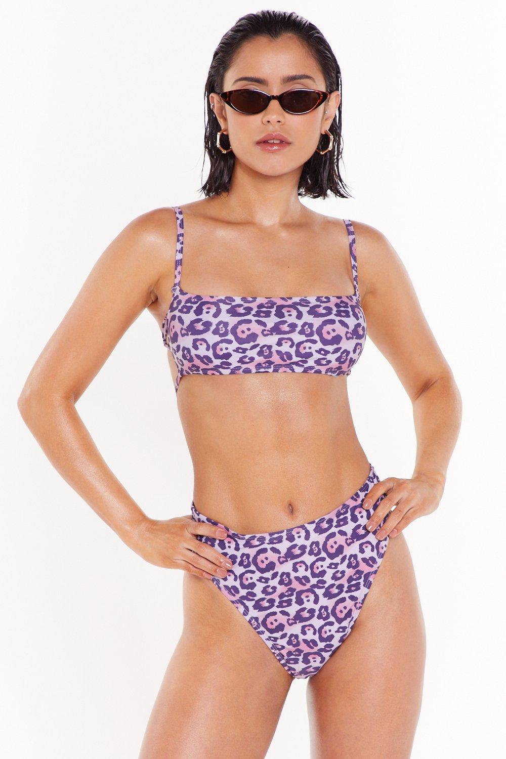 pink cheetah print bikini