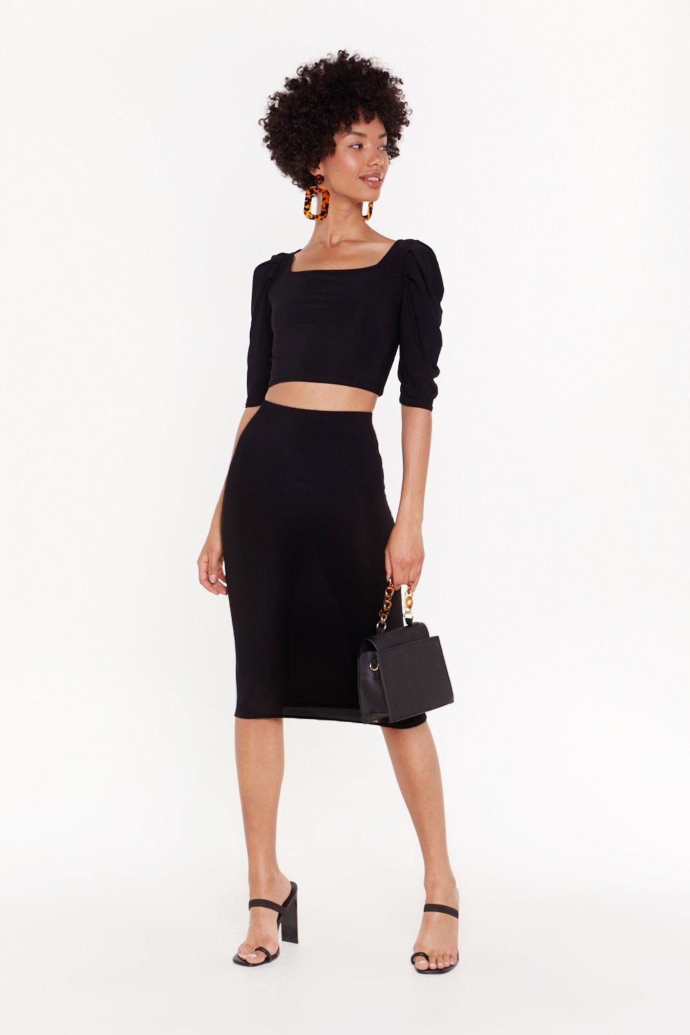 bodycon midi skirt co ord