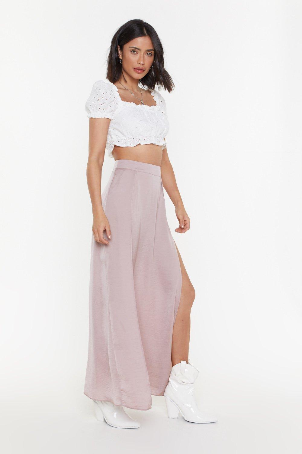 mauve maxi skirt