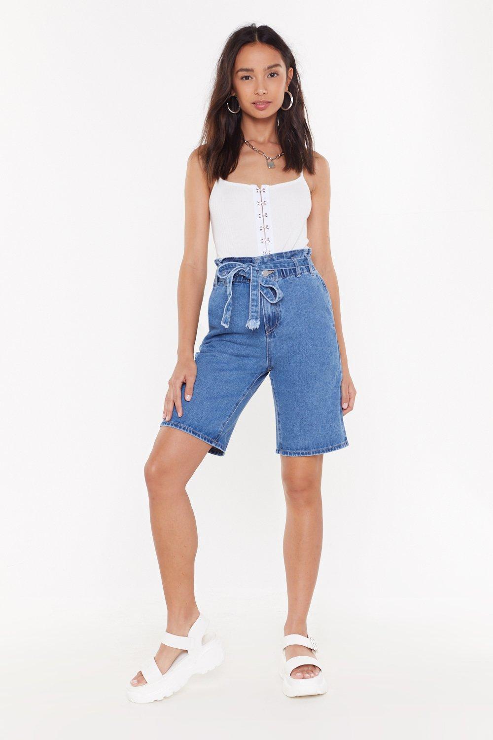 longline denim short