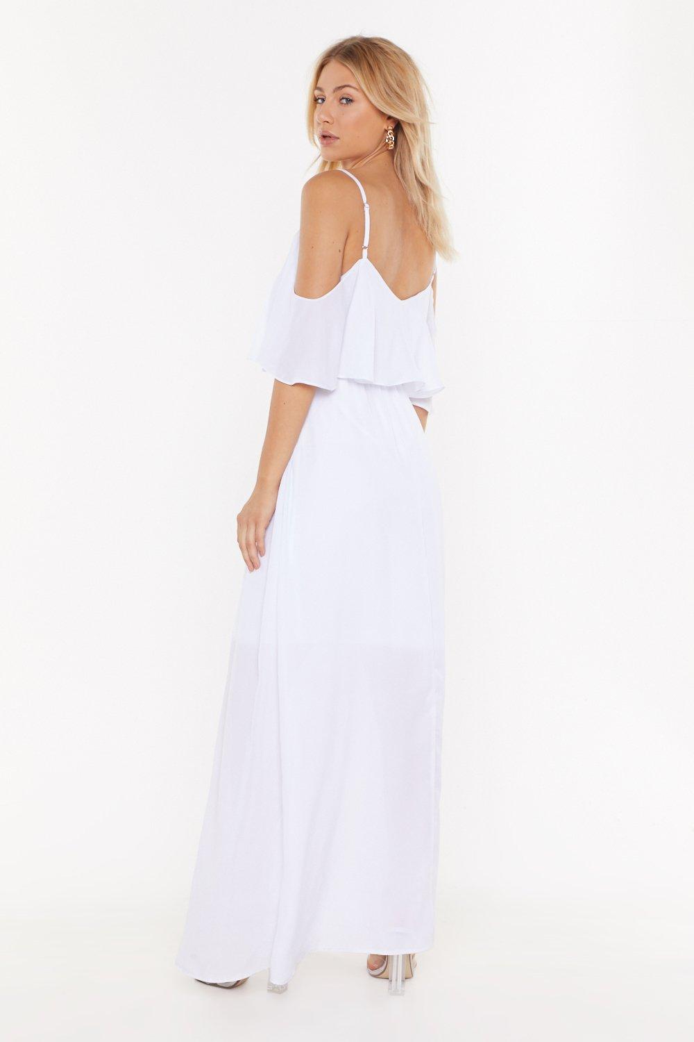 casual cold shoulder maxi dress