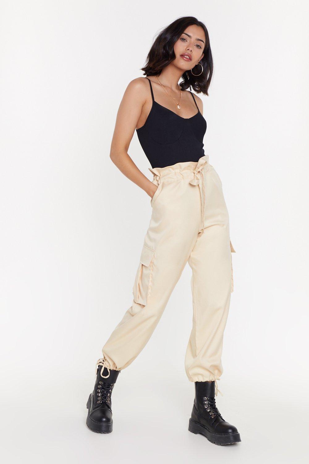 paper bag cargo trousers