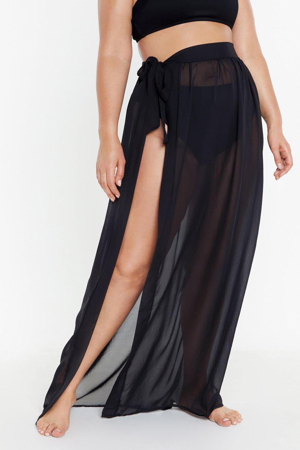 black maxi beach skirt