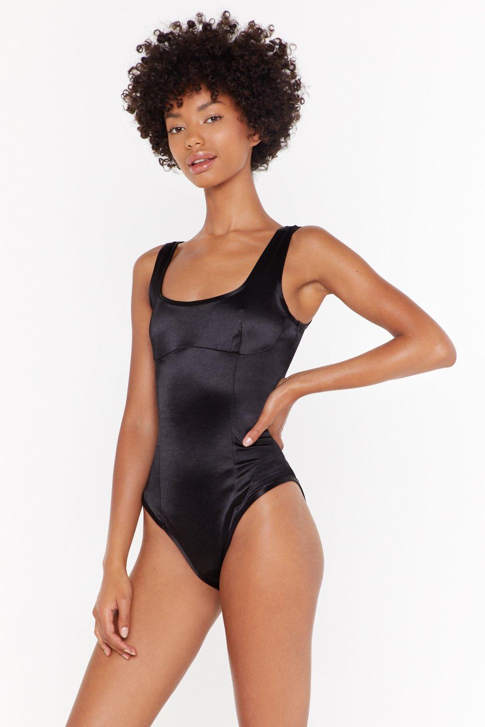 black cupped bodysuit