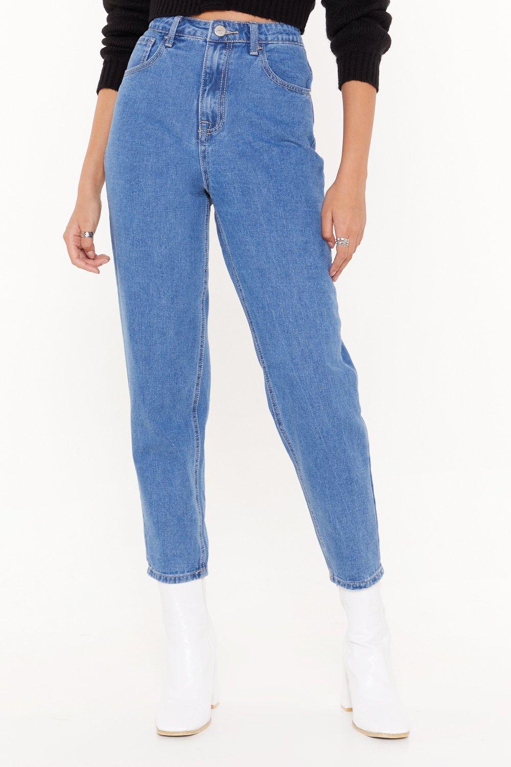 mid rise mom jeans