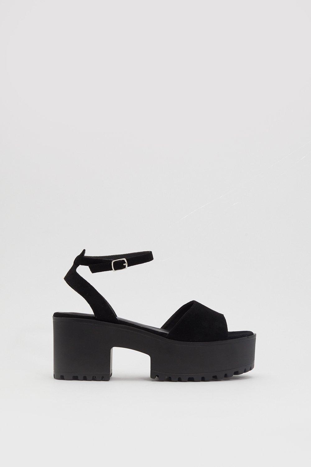 black platform sandals