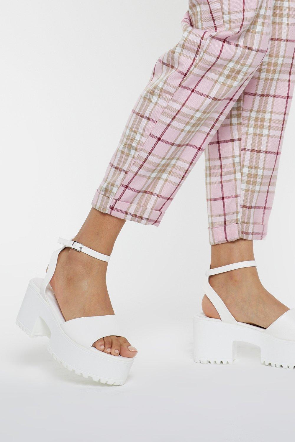 cleated sole platform sandals