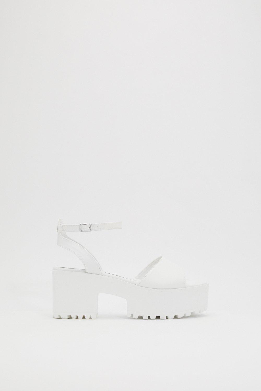 nasty gal white platform sandals