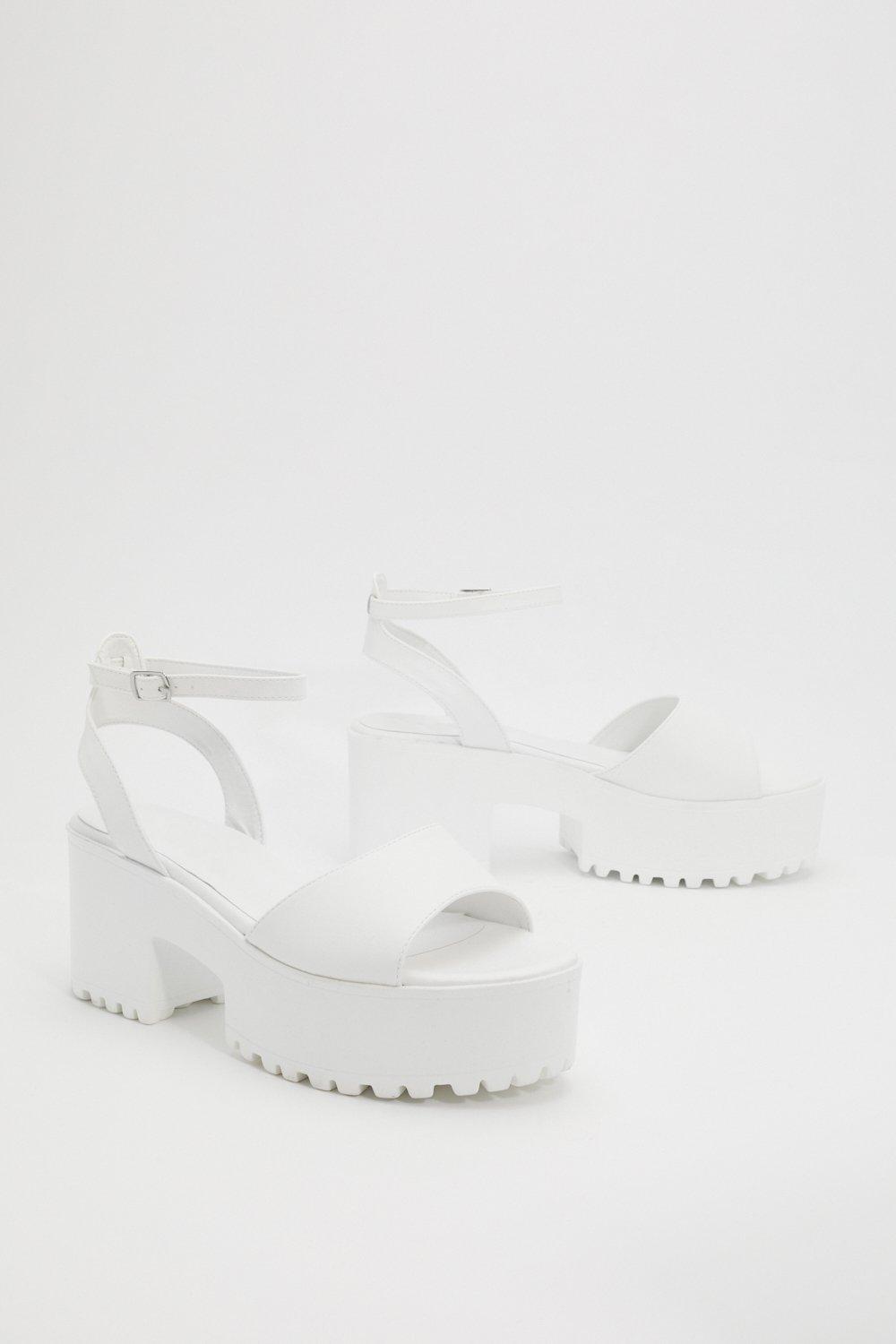 white platform sandals