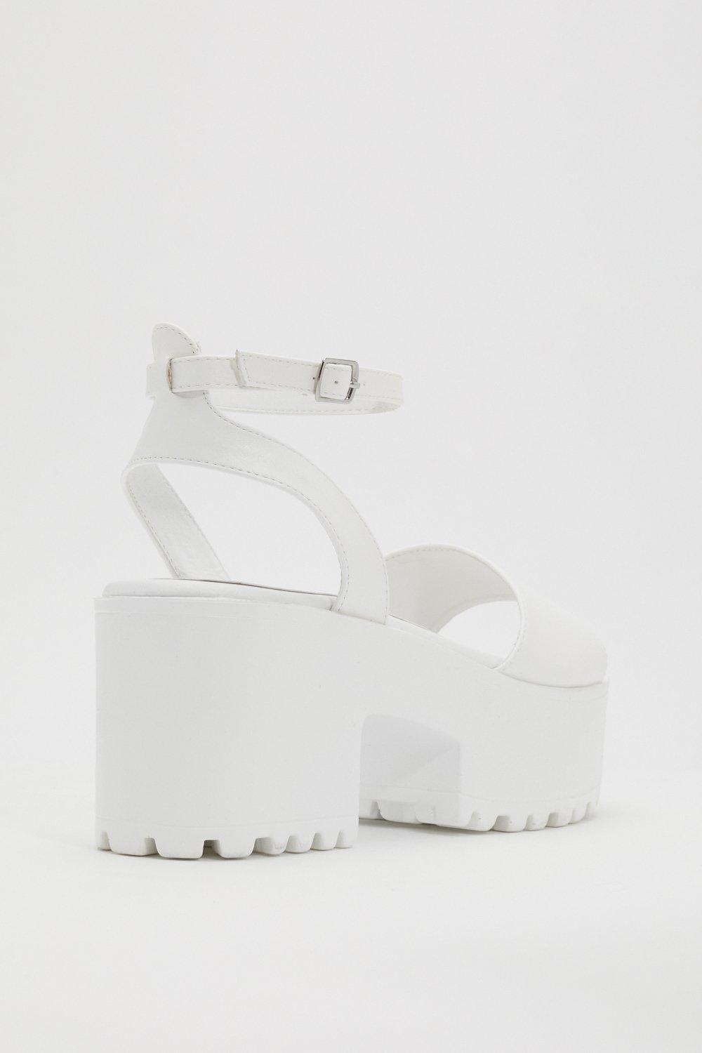 nasty gal white platform sandals