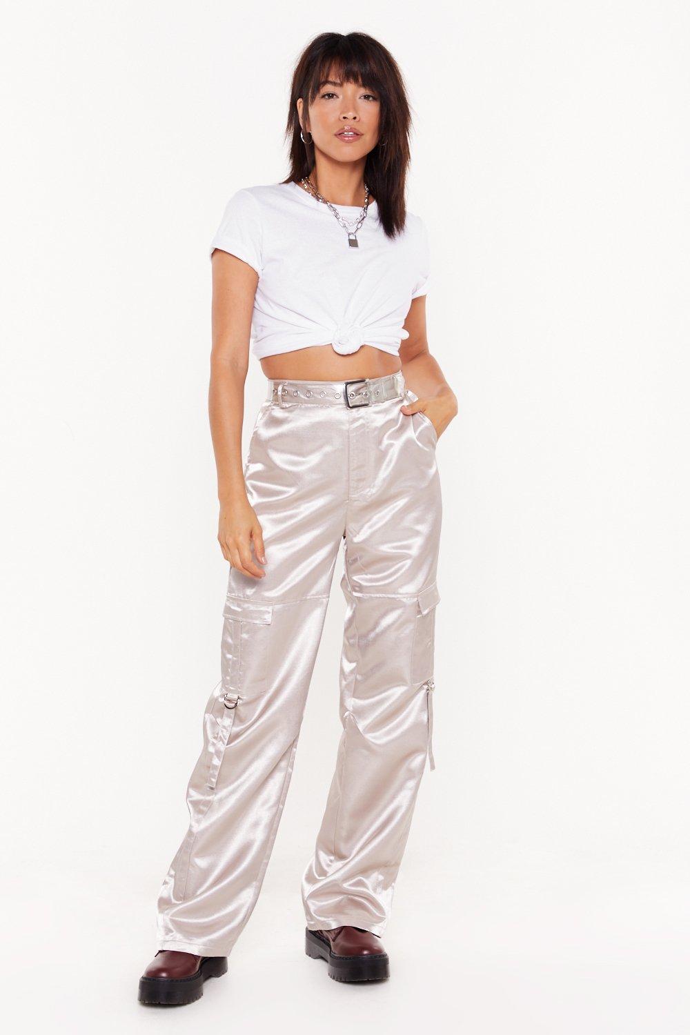satin utility pants