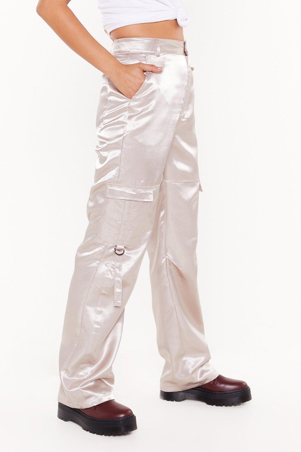 satin utility pants
