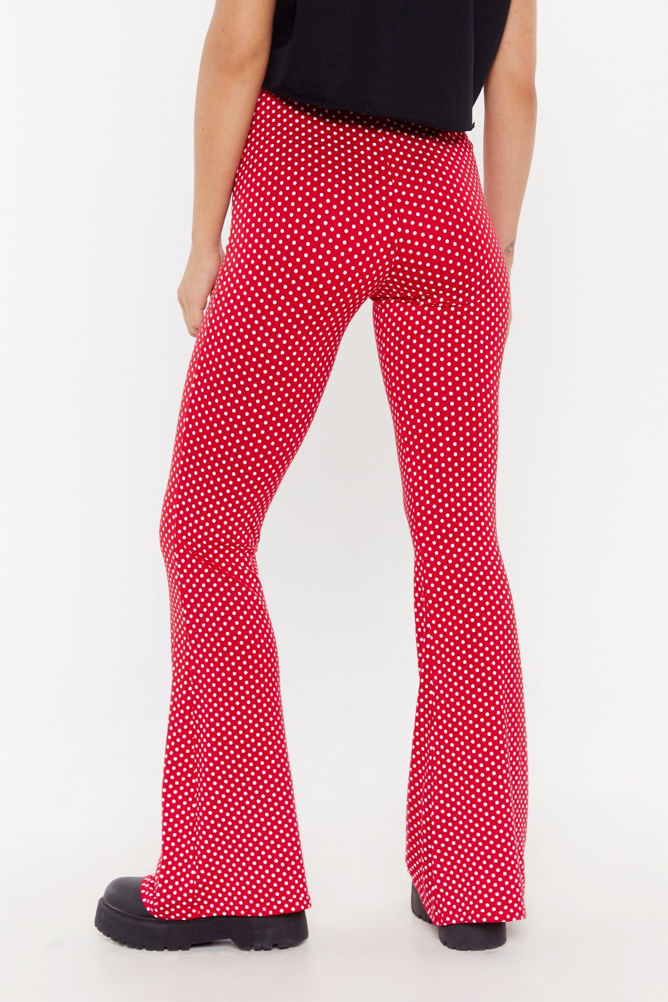 polka dot high waisted pants