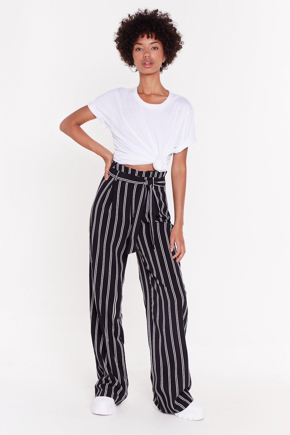 paper bag pants striped