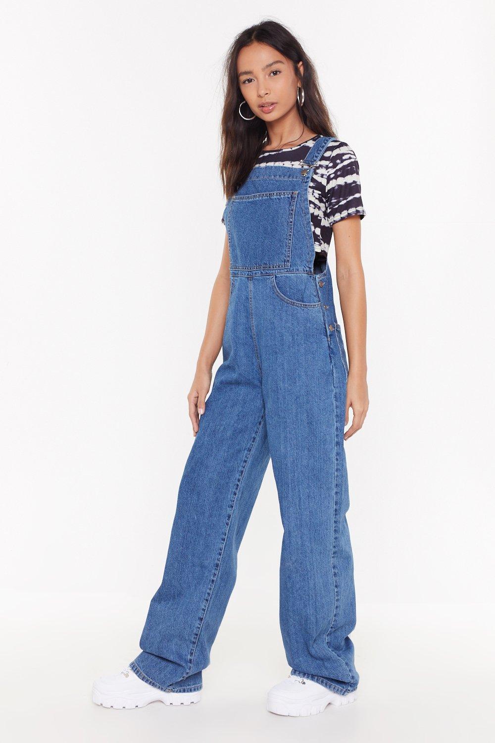 long denim overalls