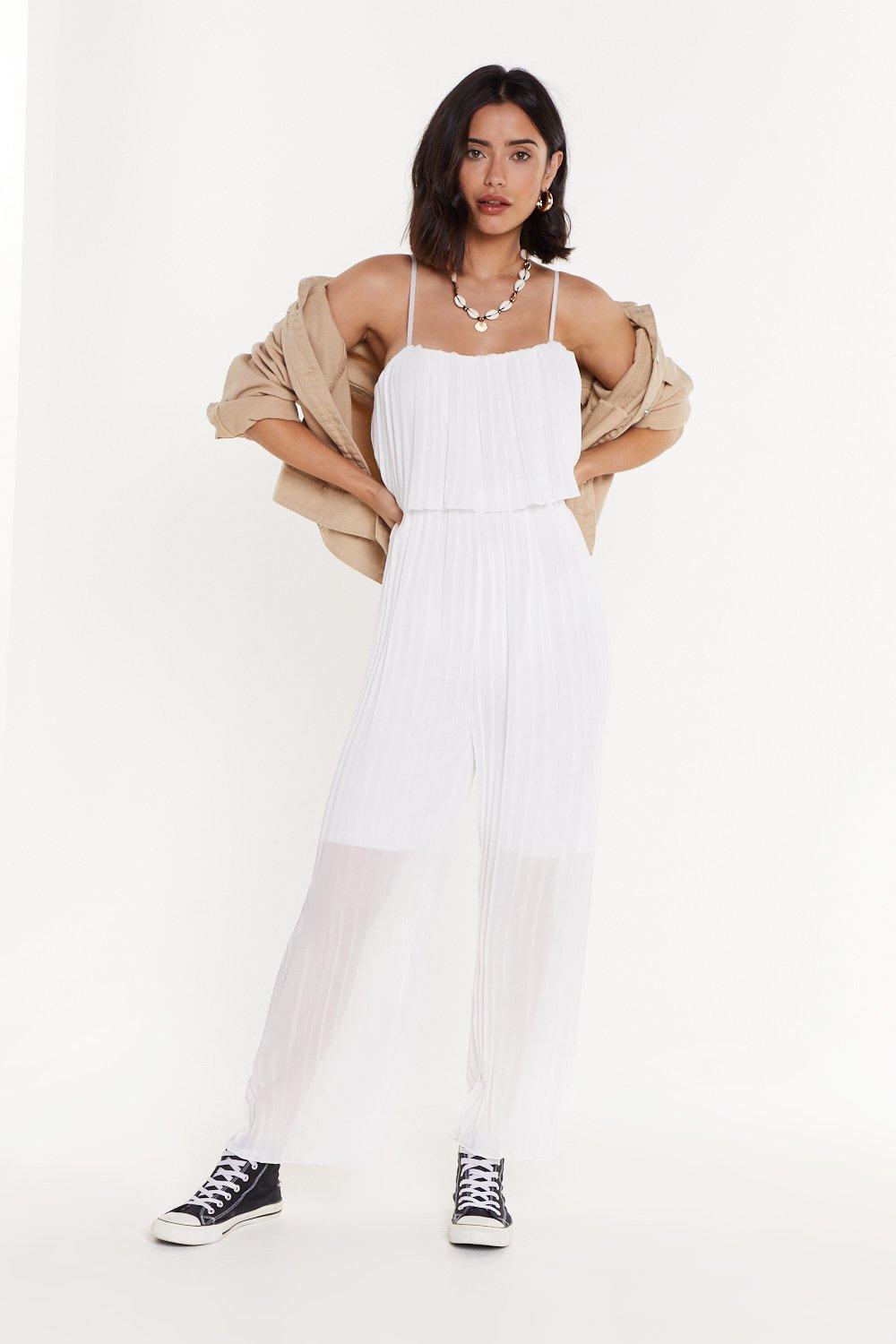 white layered jumpsuit