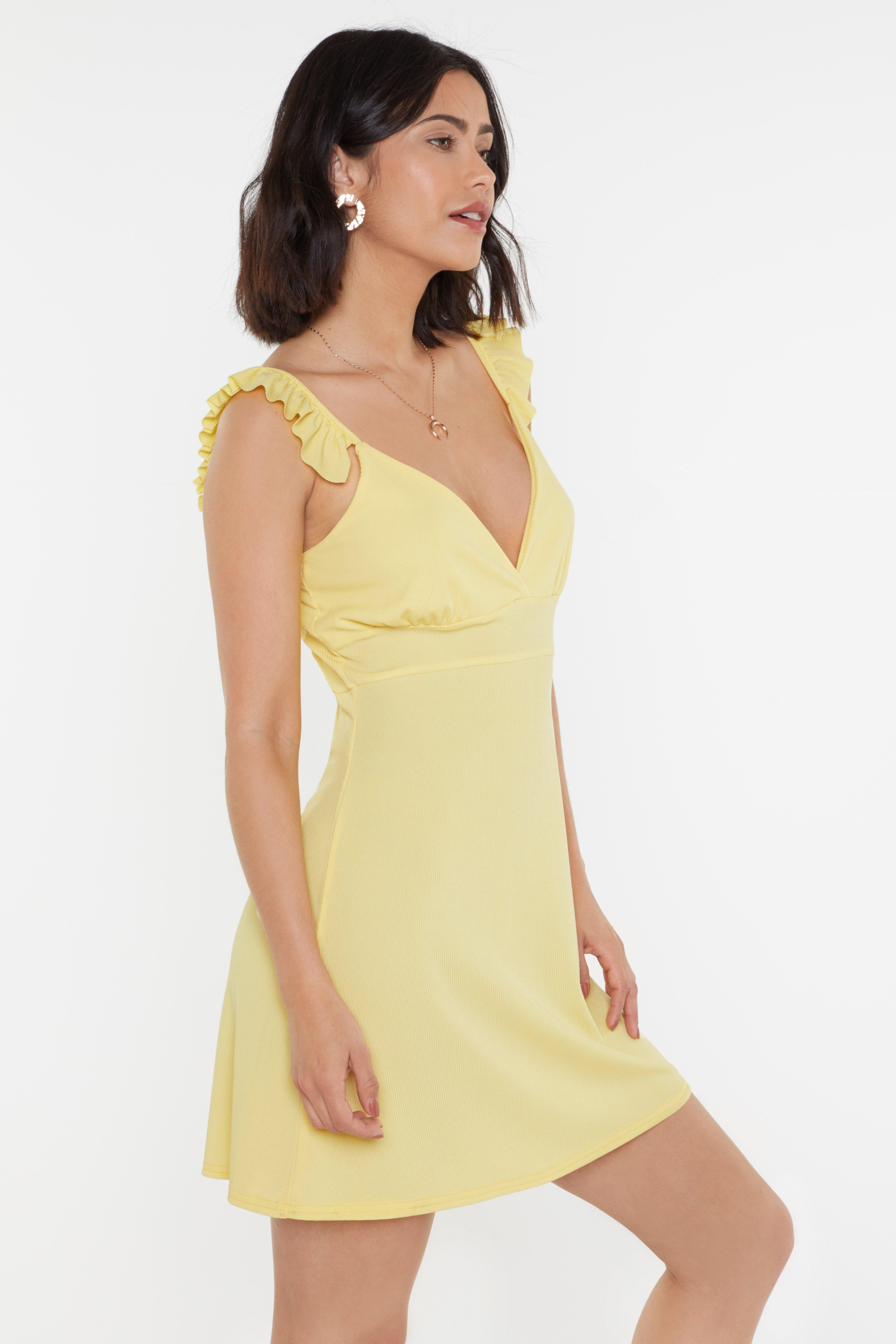 pastel yellow mini dress