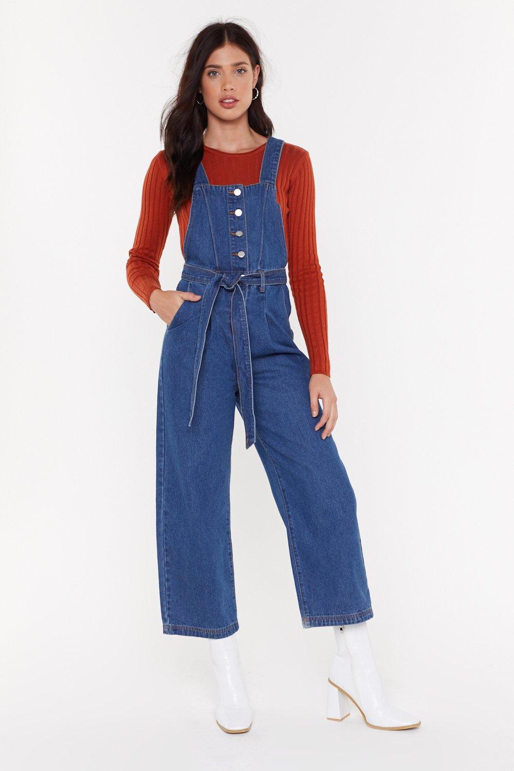 button front dungarees