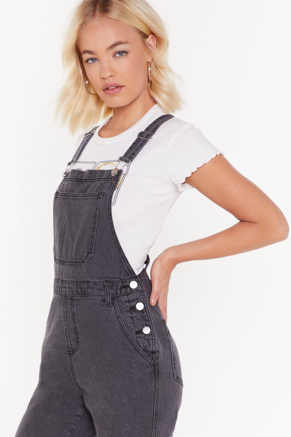 grey denim dungarees