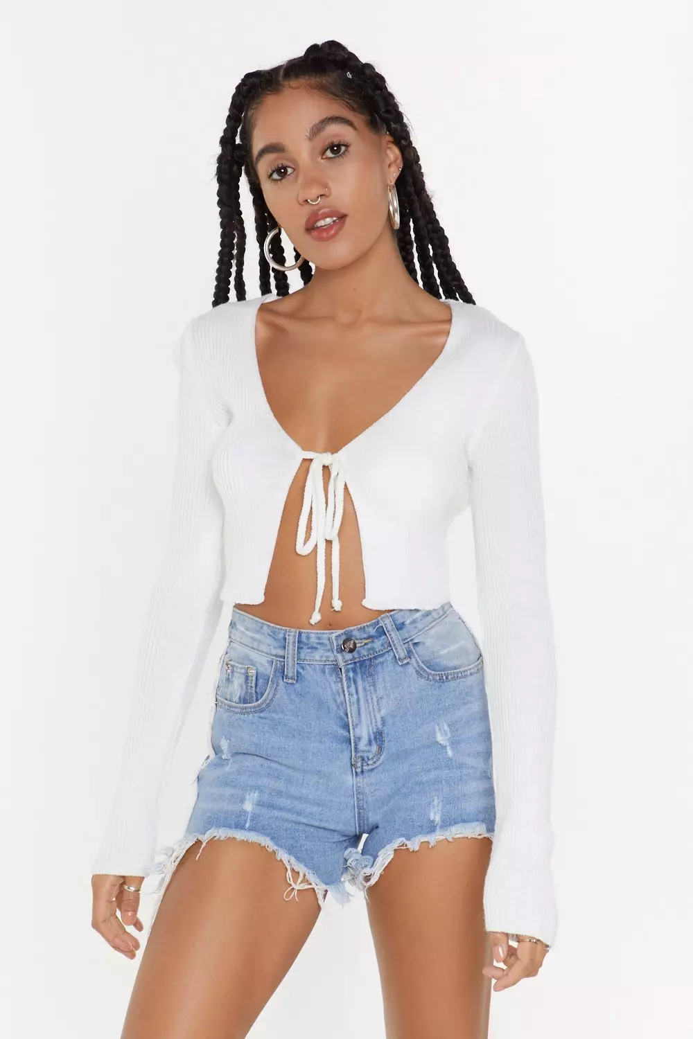 We All Love A Tie R Cropped Cardigan Nasty Gal
